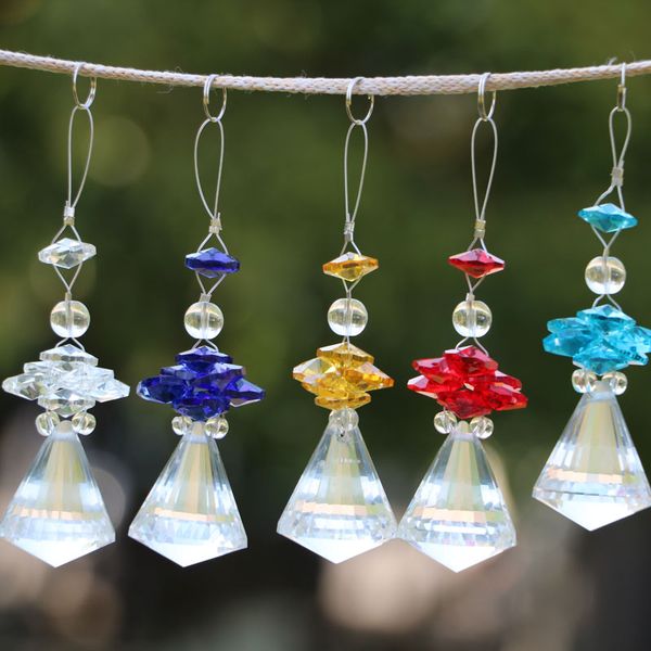 5pcs crystal suncatcher hanging diamond shape pendant handmade ornament wedding decor rainbow maker prisms pendant feng shui home decor
5pcs crystal suncatcher hanging diamond shape pendant handmade ornament wedding decor rainbow maker prisms pendant feng shui home decor