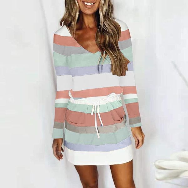 casual dresses women's fashion dress summer v-neck long sleeve stripe print loose tie up a line mini vestidos, Black;gray
casual dresses women's fashion dress summer v-neck long sleeve stripe print loose tie up a line mini vestidos, Black;gray