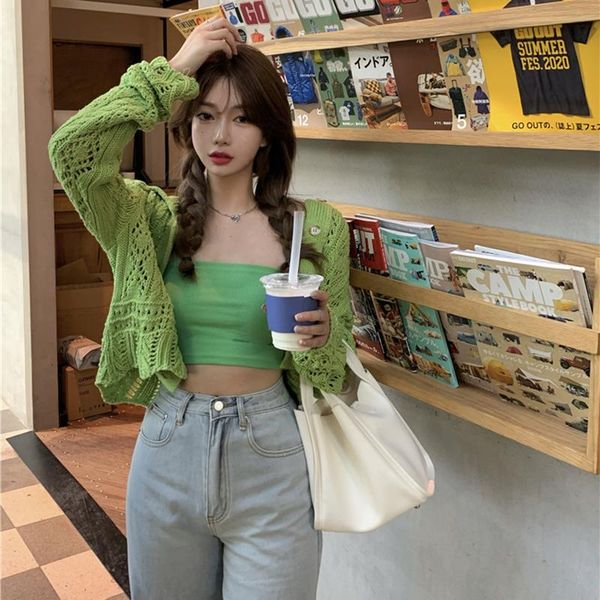 women's knits & tees women spring autumn 2021 set green hollow out knitted cardigan cropped camisole short long sleeve camis ribbed su, White
women's knits & tees women spring autumn 2021 set green hollow out knitted cardigan cropped camisole short long sleeve camis ribbed su, White