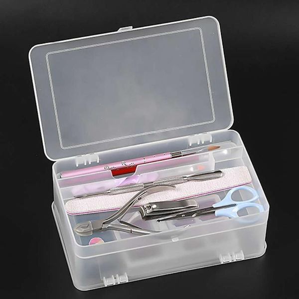 lightweight and compact plastic double layer nail art tool storage box container holder 18.8*12.8*6.5cm convenient to carry equipment, Silver
lightweight and compact plastic double layer nail art tool storage box container holder 18.8*12.8*6.5cm convenient to carry equipment, Silver