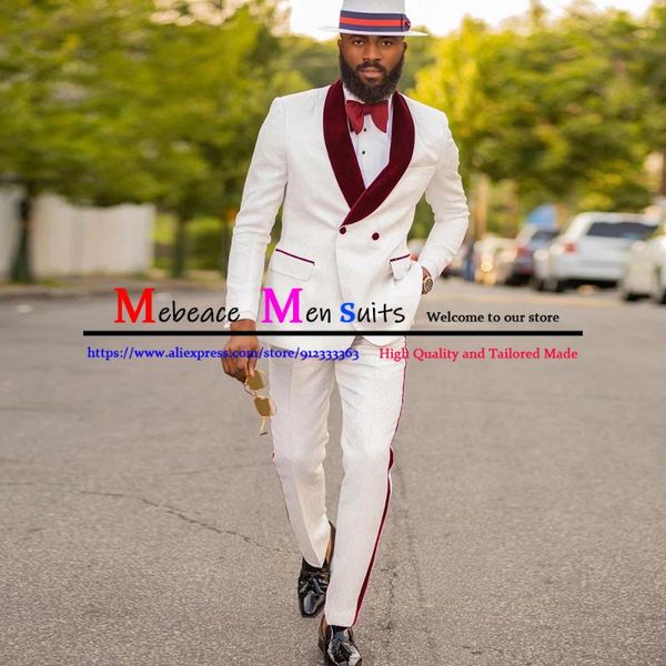men's suits & blazers fashion white and burgundy groom slim fit tuxedos groomsmen shawl lapel men 2 pieces ( jacket+pants )traje hombre, White;black
men's suits & blazers fashion white and burgundy groom slim fit tuxedos groomsmen shawl lapel men 2 pieces ( jacket+pants )traje hombre, White;black