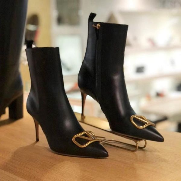 boots 2021 autumn winter ankle female thin high heels pointed toe mental buckle shoes for women 8cm 6cm heel height, Black
boots 2021 autumn winter ankle female thin high heels pointed toe mental buckle shoes for women 8cm 6cm heel height, Black
