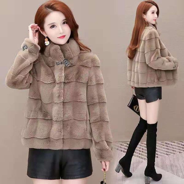 women's fur & faux 2021 women winter imitation mink velvet coat lady button casual coats jacket female solid short warm outerwear y84, Black
women's fur & faux 2021 women winter imitation mink velvet coat lady button casual coats jacket female solid short warm outerwear y84, Black