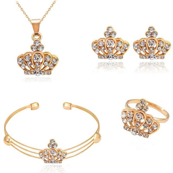 earrings & necklace 4pcs luxury gold color crown jewelry sets for women wedding crystal necklace/earring/bracelet/ring set woman, Silver
earrings & necklace 4pcs luxury gold color crown jewelry sets for women wedding crystal necklace/earring/bracelet/ring set woman, Silver