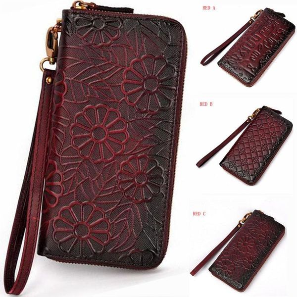 wallets women purse clutch handy bags card holder vintage embossed money coin pocket genuine leather long wallet, Red;black
wallets women purse clutch handy bags card holder vintage embossed money coin pocket genuine leather long wallet, Red;black