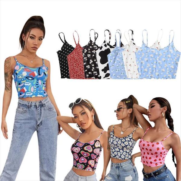 prints vest summer casual women cami sleeveless u neck floral printed ruffled sling hem crop for female camis, White
prints vest summer casual women cami sleeveless u neck floral printed ruffled sling hem crop for female camis, White