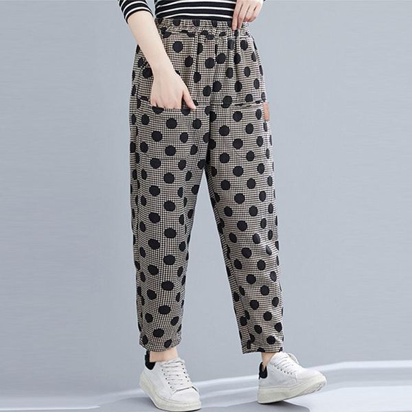 autumn arts style women elastic waist loose pants dot print cotton casual harem femme trousers big size s66 women's & capris, Black;white
autumn arts style women elastic waist loose pants dot print cotton casual harem femme trousers big size s66 women's & capris, Black;white