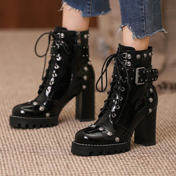 boots genuine leather rivets women cross tied fashion winter autumn high heels ladies boots quality baisc shoes woman i3nt, Black
boots genuine leather rivets women cross tied fashion winter autumn high heels ladies boots quality baisc shoes woman i3nt, Black