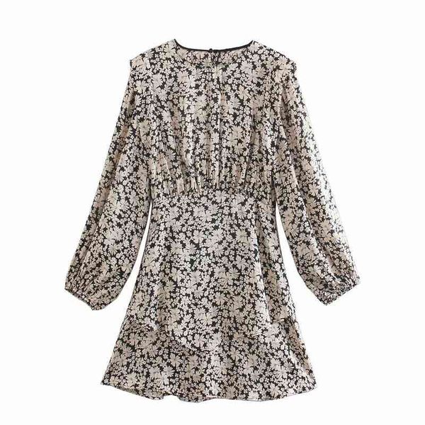 elegant women vintage floral print dress fashion ladies ruffles o-neck streetwear female chic cascading mini es 210427, Black;gray
elegant women vintage floral print dress fashion ladies ruffles o-neck streetwear female chic cascading mini es 210427, Black;gray