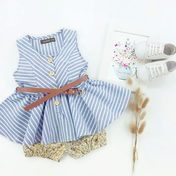 0-24M Newborn Baby Girls Clothes Infant Kids Summer Striped Dress Top + Flower printing 2pcs Outfit Toddler Kids Clothing Set, Blue 
0-24M Newborn Baby Girls Clothes Infant Kids Summer Striped Dress Top + Flower printing 2pcs Outfit Toddler Kids Clothing Set, Blue
