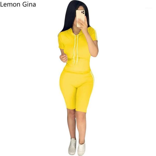 lemon gina women summer two piece set hooded short sleeve tee & knee length sweatpants suit sporting tracksuit 7 color dress, White
lemon gina women summer two piece set hooded short sleeve tee & knee length sweatpants suit sporting tracksuit 7 color dress, White