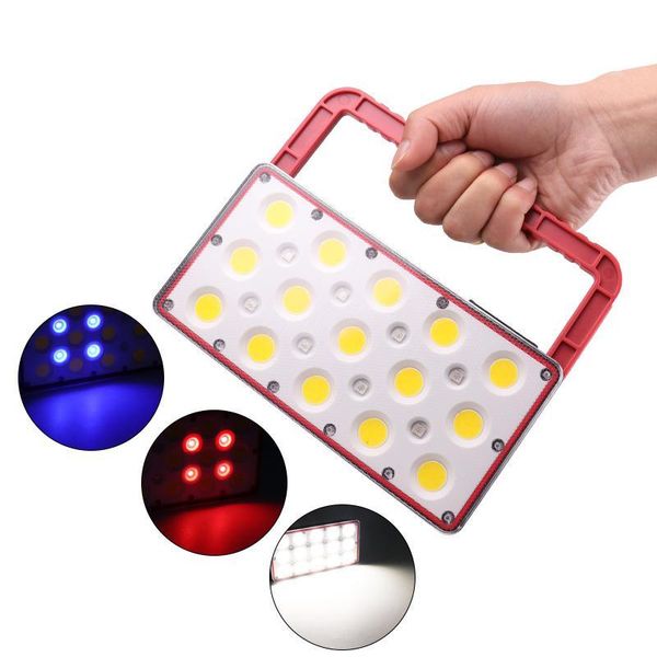 lumiparty led portable work light usb rechargeable lamp for outdoor camping 5 cob +red+blue lanterns
lumiparty led portable work light usb rechargeable lamp for outdoor camping 5 cob +red+blue lanterns