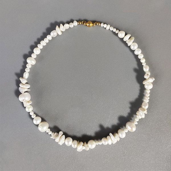 chokers luxury charm natural freshwater pearl necklace handmade irregular real choker for women elegant french wedding bridal gift, Golden;silver
chokers luxury charm natural freshwater pearl necklace handmade irregular real choker for women elegant french wedding bridal gift, Golden;silver