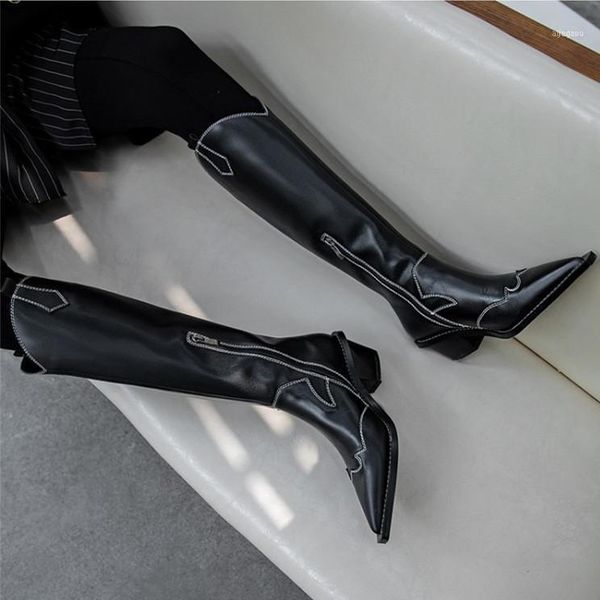 boots ins fashion knee high knight women's winter pointed toe embroidery leather shoes black11, Black
boots ins fashion knee high knight women's winter pointed toe embroidery leather shoes black11, Black