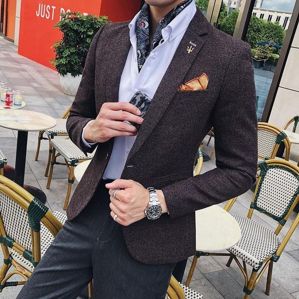 men's suits & blazers blazer jacket men 2021 autumn smoking masculino para hombre coffee blue grey business american, White;black
men's suits & blazers blazer jacket men 2021 autumn smoking masculino para hombre coffee blue grey business american, White;black