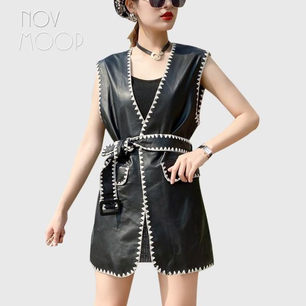 novmoop 2021 genuine leather sheepskin women vest with embroidery hem gilet en cuir pour femme lt3266 women's tanks & camis, White
novmoop 2021 genuine leather sheepskin women vest with embroidery hem gilet en cuir pour femme lt3266 women's tanks & camis, White