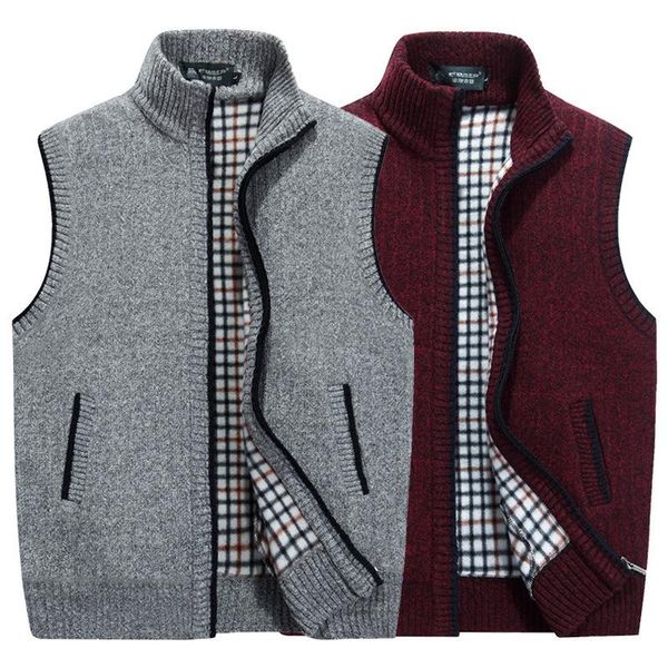 men's vests thick sweaters vest autumn winter warm sleeveless jackets sweatercoat knitted zipper outerwear, Black;white
men's vests thick sweaters vest autumn winter warm sleeveless jackets sweatercoat knitted zipper outerwear, Black;white