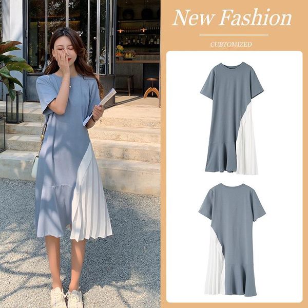 maternity dresses plus size cotton mid-length dress female 2021 chiffon summer style korean stitching loose casual pregnancy, White
maternity dresses plus size cotton mid-length dress female 2021 chiffon summer style korean stitching loose casual pregnancy, White