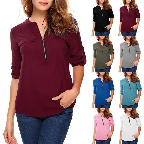vintage chiffon blouse burgundy plus size womens and blouses half sleeve v-neck women clothes 2021 women's & shirts, White
vintage chiffon blouse burgundy plus size womens and blouses half sleeve v-neck women clothes 2021 women's & shirts, White