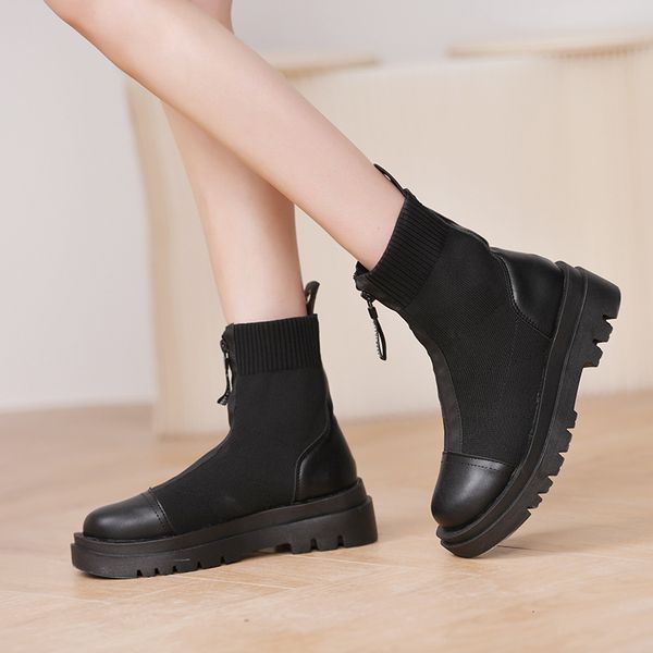 front zipper elastic children's 2021 summer thin breathable british martin short boots thick heels, Black
front zipper elastic children's 2021 summer thin breathable british martin short boots thick heels, Black