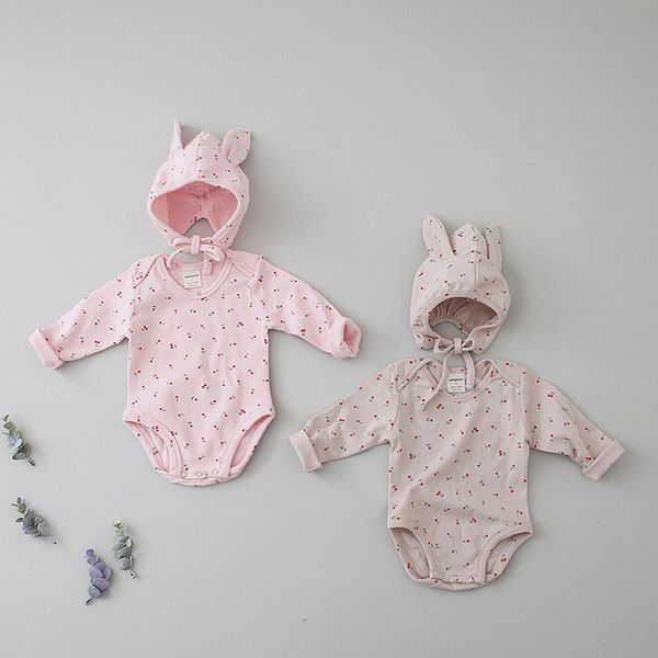 long sleeve cherry printing pure cotton bodysuit with cute cap baby girls autumn casual outfits 210508, Blue
long sleeve cherry printing pure cotton bodysuit with cute cap baby girls autumn casual outfits 210508, Blue