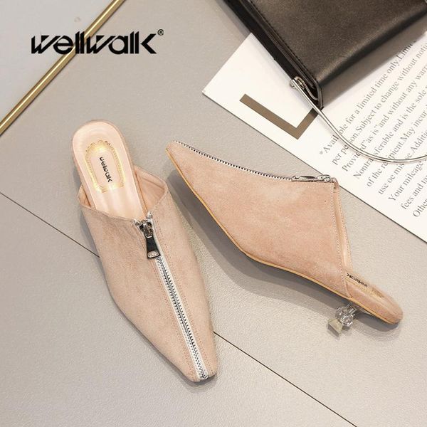 slippers wellwalk crystal heel woman suede shoes ladies mules women dress slip on loafers female autumn pumps, Black
slippers wellwalk crystal heel woman suede shoes ladies mules women dress slip on loafers female autumn pumps, Black