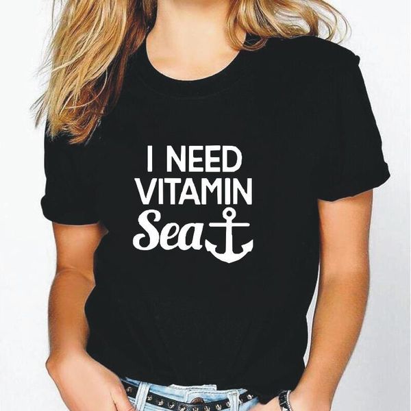 women's t-shirt i need vitamin sea holiday women tshirt loose cotton funny tee shirt femme summer short sleeve t camiseta mujer, White
women's t-shirt i need vitamin sea holiday women tshirt loose cotton funny tee shirt femme summer short sleeve t camiseta mujer, White