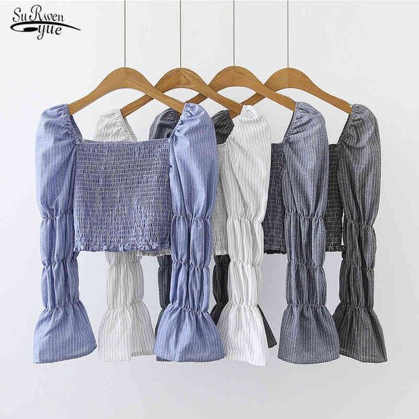 pleated cotton short white blouse women square collar shirts blouses lantern sleeve vintage corset mujer 12169 210508
pleated cotton short white blouse women square collar shirts blouses lantern sleeve vintage corset mujer 12169 210508