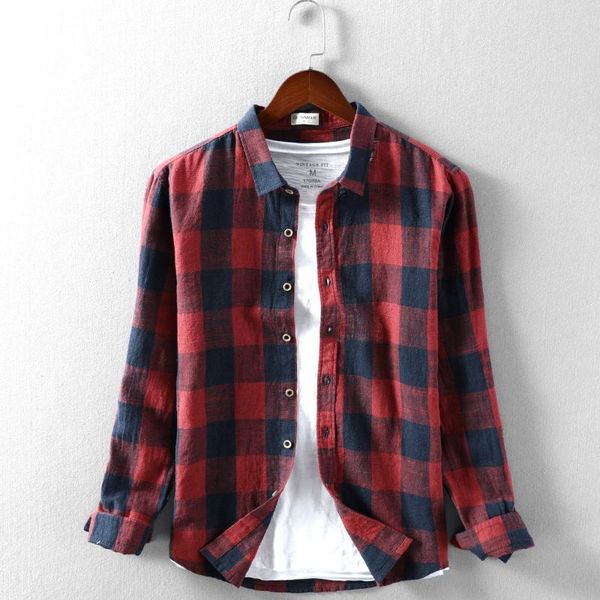 men's turn down collar long sleeve plaid vintage style linen cotton casual men red blue khaki summer shirts, White;black
men's turn down collar long sleeve plaid vintage style linen cotton casual men red blue khaki summer shirts, White;black