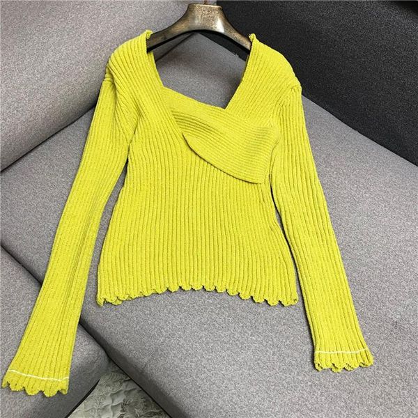 women's sweaters v-neck sweater 2021 irregular female long-sleeved knitted 0422, White;black
women's sweaters v-neck sweater 2021 irregular female long-sleeved knitted 0422, White;black