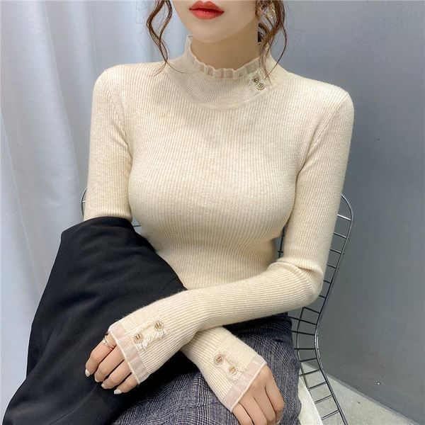 women's sweaters knitted sweater women korean turtleneck long sleeve woman pullover autumn winter 2021 sueter mujer pph2305, White;black
women's sweaters knitted sweater women korean turtleneck long sleeve woman pullover autumn winter 2021 sueter mujer pph2305, White;black