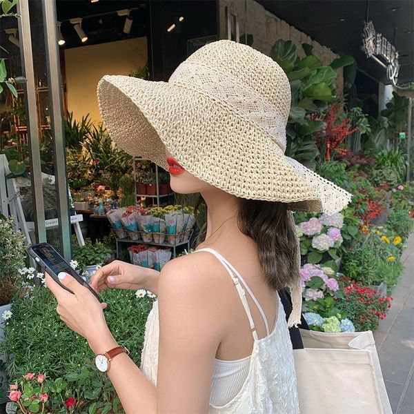 wide brim hats beige bucket hat woven straw women's summer uv protction caps beach sunscreen lace bow hollow breathable fisherman, Blue;gray
wide brim hats beige bucket hat woven straw women's summer uv protction caps beach sunscreen lace bow hollow breathable fisherman, Blue;gray