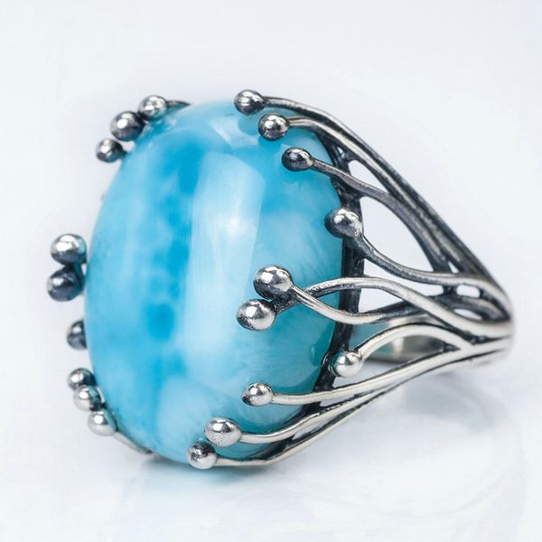 natural larimar 925 silver rings for women blue larimar gemstone man big rings fine jewelry opening ring design gem oval 15x20mm
natural larimar 925 silver rings for women blue larimar gemstone man big rings fine jewelry opening ring design gem oval 15x20mm
