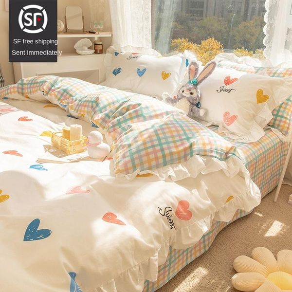 bedding sets bed set 100 all cotton pure summer girl ins princess style sheet children's duvet cover three-piece fitted
bedding sets bed set 100 all cotton pure summer girl ins princess style sheet children's duvet cover three-piece fitted