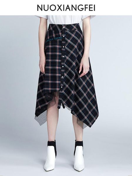 skirts nuo xiangfei 2021 spring dress plaid skirt retro medium length high waist mesh irregular design, Black
skirts nuo xiangfei 2021 spring dress plaid skirt retro medium length high waist mesh irregular design, Black