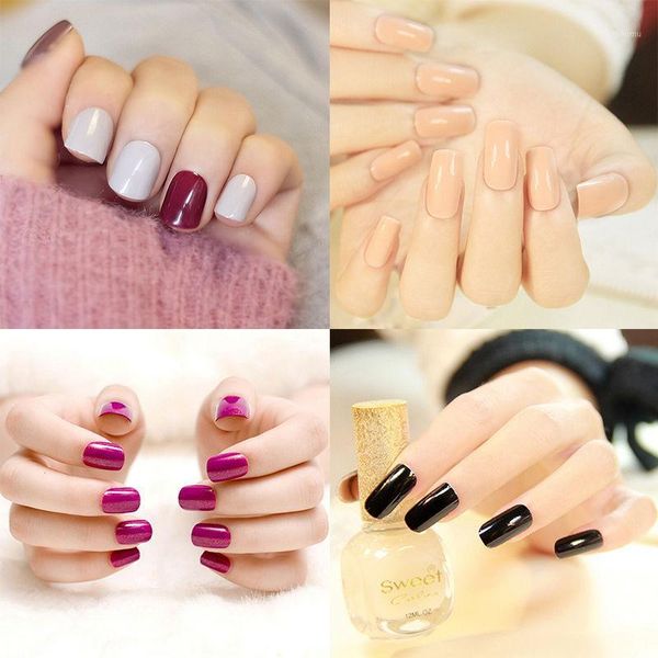 24pcs colorful woman temperament pure manicure patch milk brown color short square full cover false nails stickers decals1, Black
24pcs colorful woman temperament pure manicure patch milk brown color short square full cover false nails stickers decals1, Black