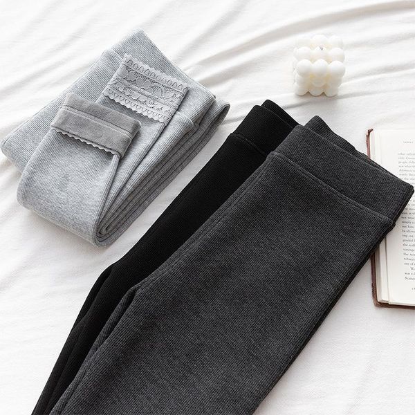 women's leggings womens winter warm ankle length cotton ribbed knit high waist lace solid color skinny pants pantalon fashion, Black
women's leggings womens winter warm ankle length cotton ribbed knit high waist lace solid color skinny pants pantalon fashion, Black