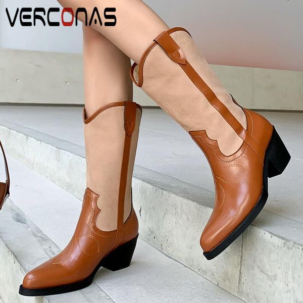 boots verconas retro elegant woman mid-calf autumn winter warm genuine leather party basic office lady prom brand shoes, Black
boots verconas retro elegant woman mid-calf autumn winter warm genuine leather party basic office lady prom brand shoes, Black