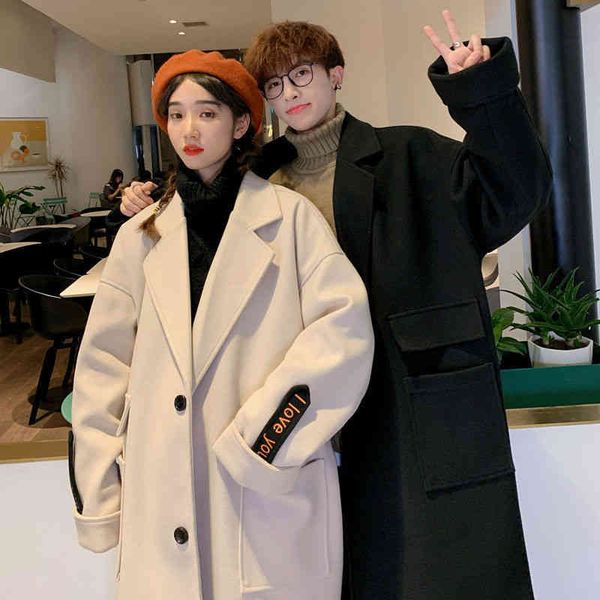 women's wool & blends woolen coat lovers wear korean for autumn and winter mid-length over-the-knee windbreaker ifmn, Black
women's wool & blends woolen coat lovers wear korean for autumn and winter mid-length over-the-knee windbreaker ifmn, Black