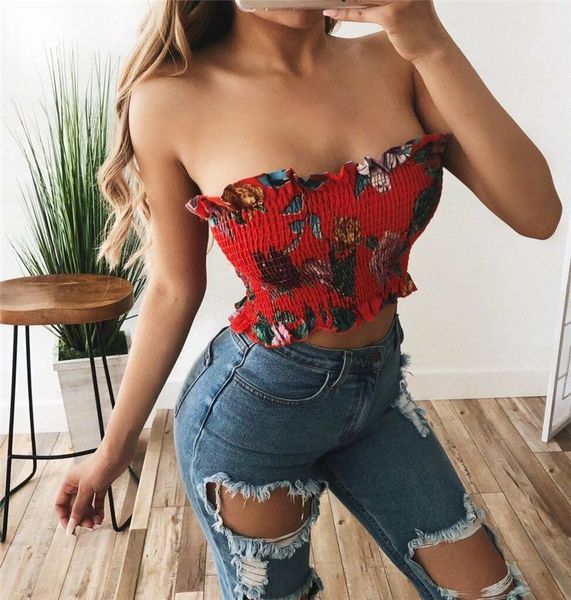 women's tanks & camis women off shoulder floral print bralette bustier womens strapless bandeau crop streetwear, White
women's tanks & camis women off shoulder floral print bralette bustier womens strapless bandeau crop streetwear, White