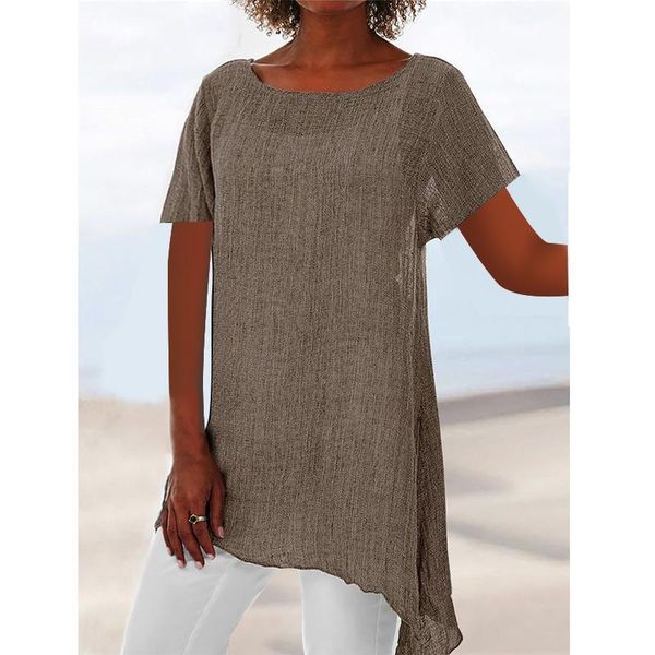 cotton solid short sleeve summer womens shirts loose plus size o neck blouses anomalistic casual women tunic, White
cotton solid short sleeve summer womens shirts loose plus size o neck blouses anomalistic casual women tunic, White