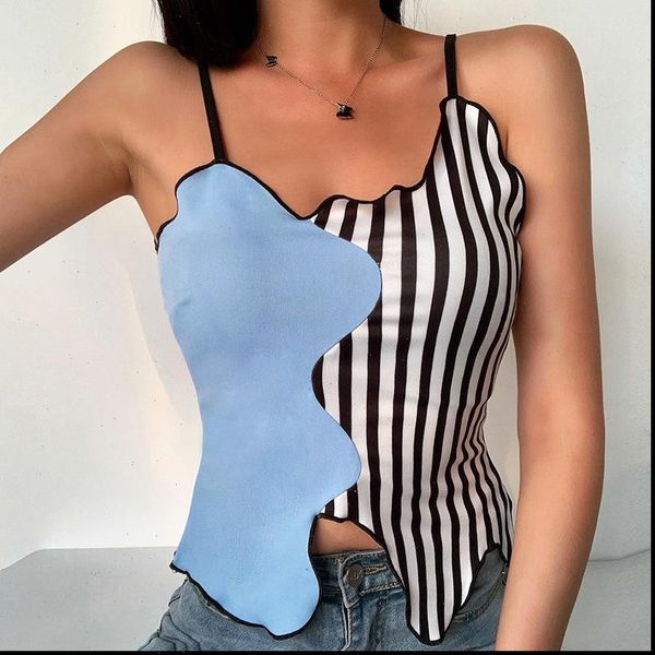 women tank summer black white striped patchwork camis spaghetti strap bare navel lady camisole wdc4700
women tank summer black white striped patchwork camis spaghetti strap bare navel lady camisole wdc4700