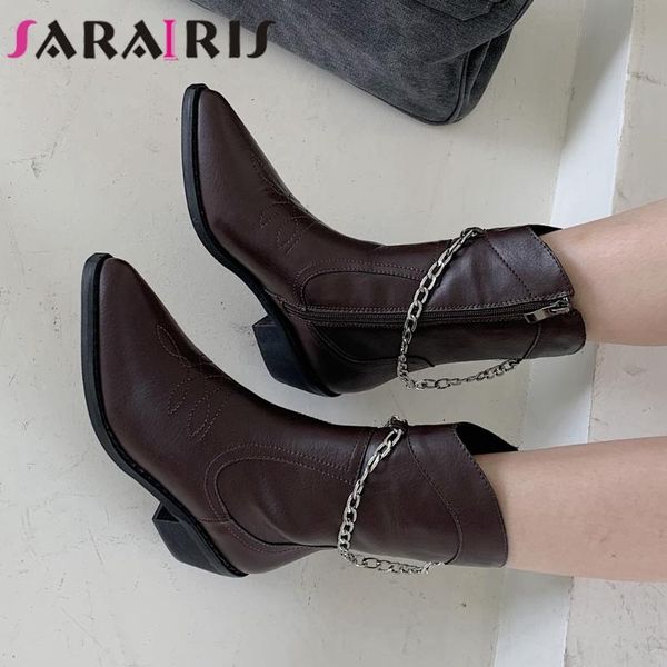 boots sarairis arrivals brand chains high-quliay chic winter shoes women chunky heels western ankle boot female, Black
boots sarairis arrivals brand chains high-quliay chic winter shoes women chunky heels western ankle boot female, Black