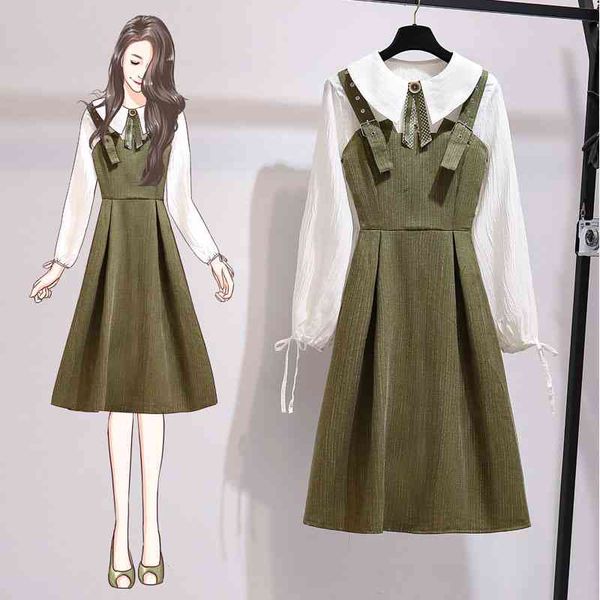 two piece dress female ichoix two pieces green slings ensemble dress-up white blouse autumn sweet style student girl clothes two-piece dress
two piece dress female ichoix two pieces green slings ensemble dress-up white blouse autumn sweet style student girl clothes two-piece dress