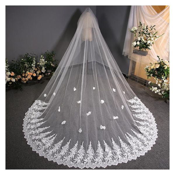 bridal veils 2021 wedding veil lace cathedral accessories white long voile marriage with comb, Black
bridal veils 2021 wedding veil lace cathedral accessories white long voile marriage with comb, Black