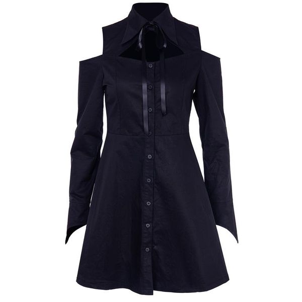casual dresses japanese harajuku black gothic dress vintage women turn down collar off shoulder back bandage girls cosplay party, Black;gray
casual dresses japanese harajuku black gothic dress vintage women turn down collar off shoulder back bandage girls cosplay party, Black;gray