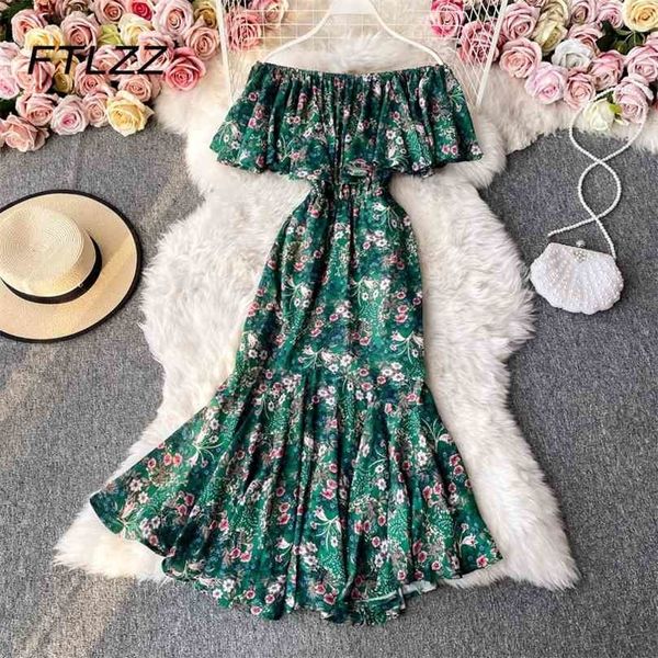 french trumpet dress women off shoulder ruffles boho dresses summer vintage floral printing long robe beach vestidos mujer 210525, Black;gray
french trumpet dress women off shoulder ruffles boho dresses summer vintage floral printing long robe beach vestidos mujer 210525, Black;gray