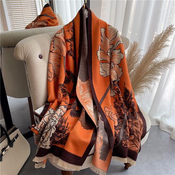 scarves retro floral scarf women winter cashmere warm pashmina thick blanket female fashion bufanda double sided stoles echarpe 2021, Blue;gray
scarves retro floral scarf women winter cashmere warm pashmina thick blanket female fashion bufanda double sided stoles echarpe 2021, Blue;gray
