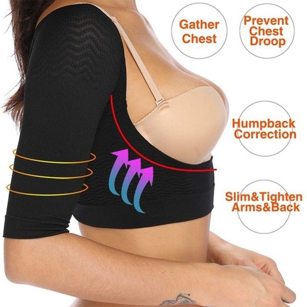 women's shapers upper arm shaper women shoulder slimmer compression shapewear sleeves body humpback posture corrector back support, Black;white
women's shapers upper arm shaper women shoulder slimmer compression shapewear sleeves body humpback posture corrector back support, Black;white