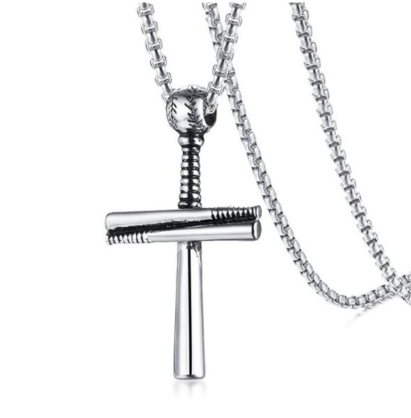 pendant necklaces baseball bat cross for men stainless steel necklace punk religious male jewelry sport lover ornaments, Silver
pendant necklaces baseball bat cross for men stainless steel necklace punk religious male jewelry sport lover ornaments, Silver